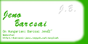 jeno barcsai business card